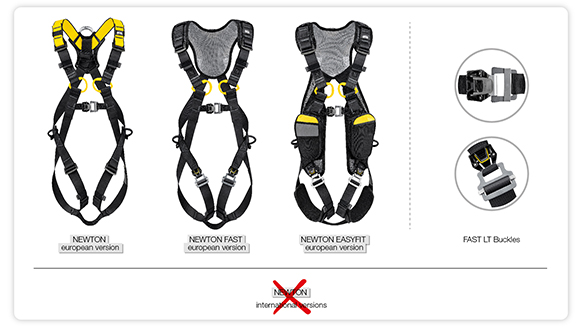 Rappel Petzl harnais NEWTON NEWTON FAST et NEWTON EASYFIT versions européennes